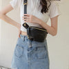 PU Leather Waist Pack with Chain Strap – Hands-Free Crossbody Belt Bag for Women