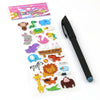 A variety pack of 3D puffy stickers featuring animals, dinosaurs, and numbers for kids.