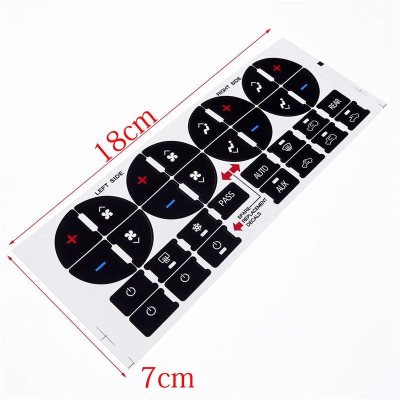 AC Climate Control Button Repair Sticker Kit for GMC, Buick, Chevy