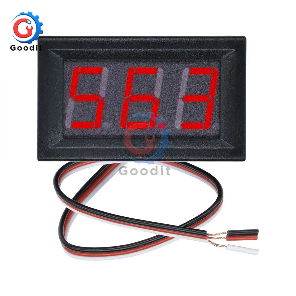 Mini LED Digital DC Voltmeter 0-100V with Three Color Options