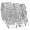 Rolls of silver crystal rhinestone ribbon stickers for DIY decoration