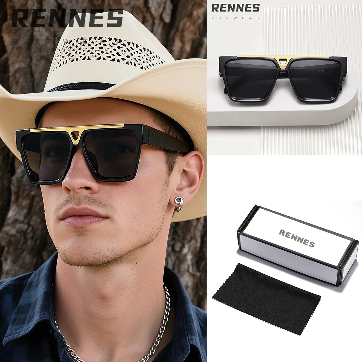 Lunettes de Soleil Carrées Rétro