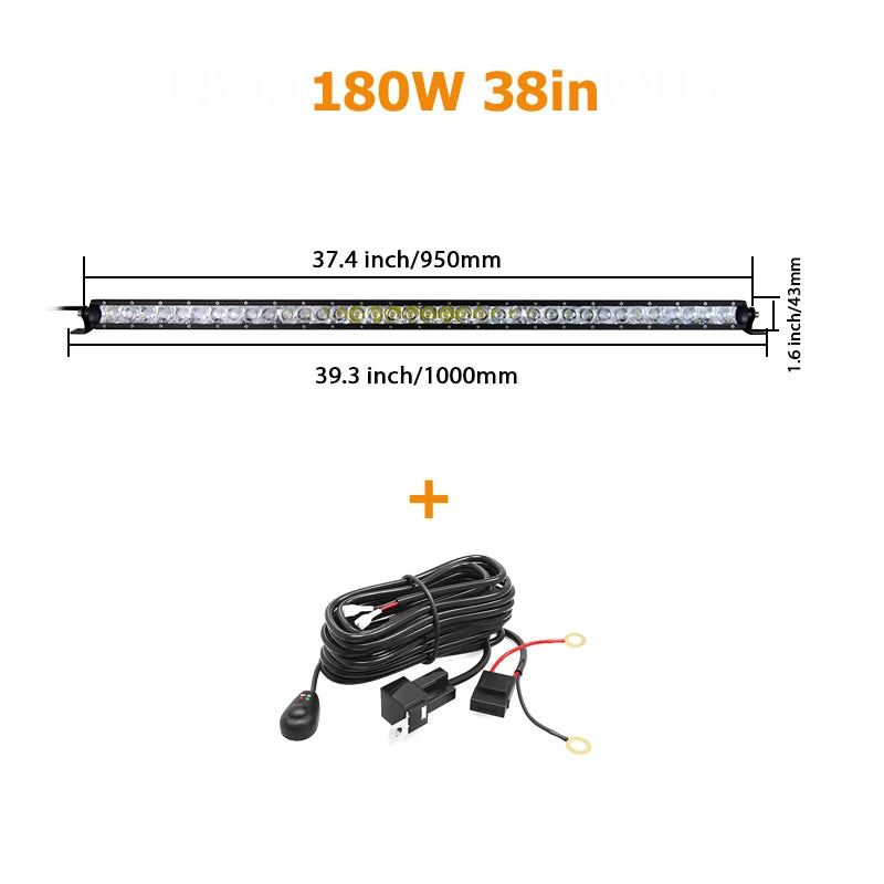 Single Row LED Light Bar for Off-Road Vehicles