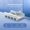 Aluminum USB 3.0 Hub with Clamp Mount for Desktops and Laptops