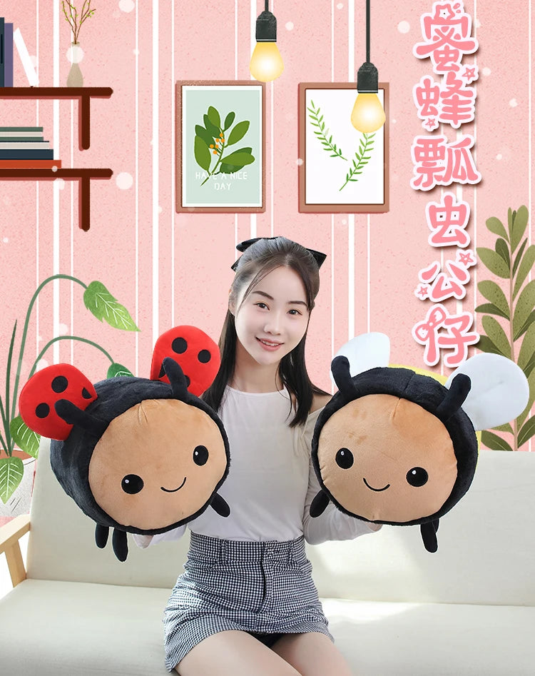 Kawaii Bee & Ladybug Plush Toy Set