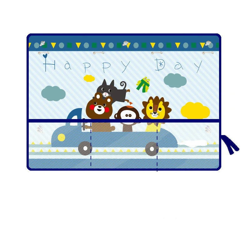 Cartoon Car Sunshade Curtain with Storage Pocket