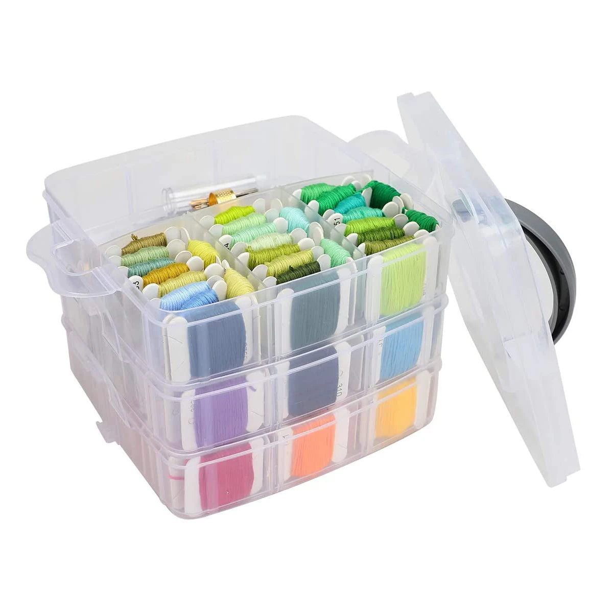 150-Color Embroidery Floss Set with 3-Tier Storage Box