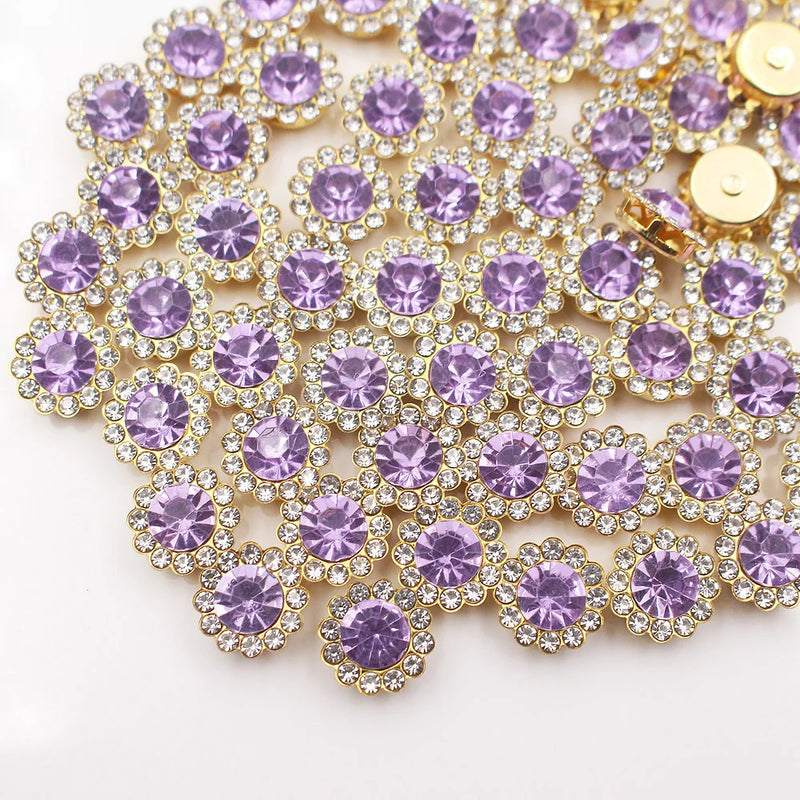 Gold Claw Sunflower Rhinestones for Sew-On Crafts