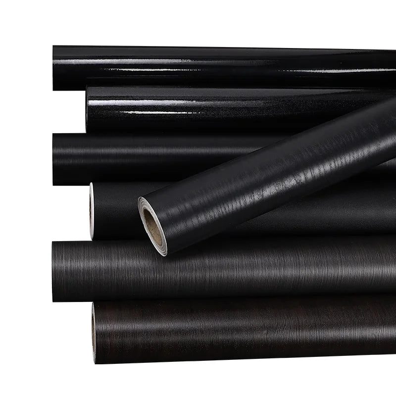 Black Self-Adhesive Waterproof Wallpaper for Kitchen & Furniture Renovation