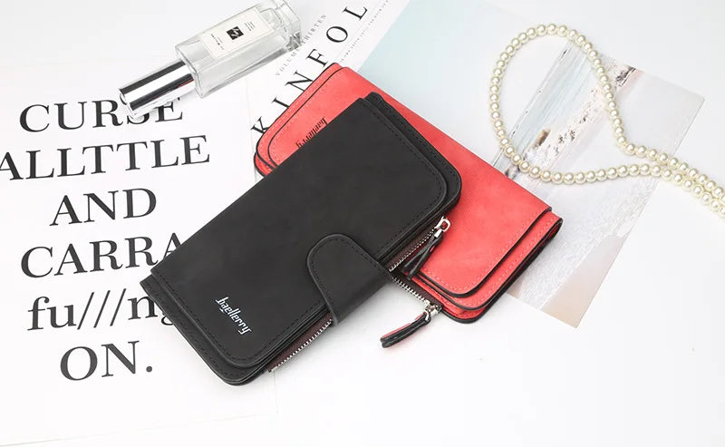 Classic Long PU Leather Wallet with Multiple Pockets