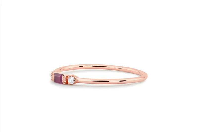 925 Sterling Silver Ring Set with Gemstone Accents