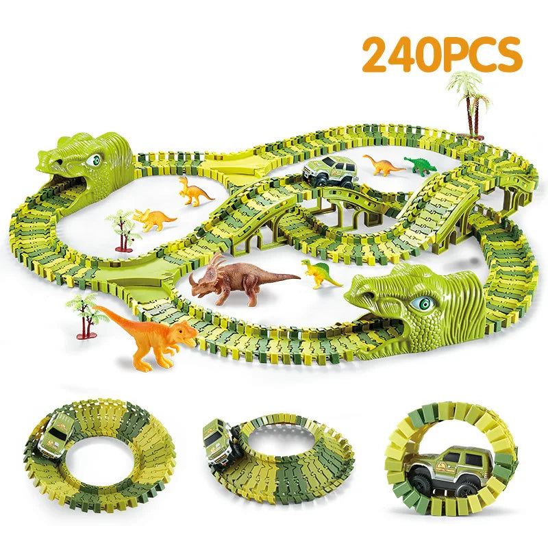 Dinosaurier-Rennstrecken-Set