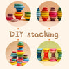 Wooden Rainbow Stacking Stones - Montessori Balancing Blocks for Kids