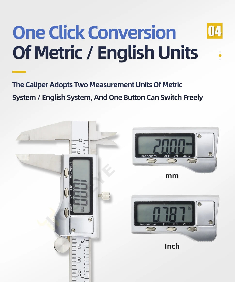 Stainless Steel Digital Caliper with LCD Display