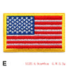 Embroidered American flag patch featuring red, white, and blue stripes and stars on a yellow fabric background