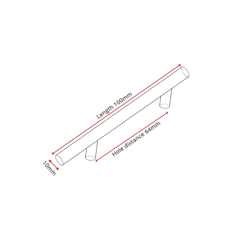 Brushed Stainless Steel Cabinet T-Bar Handle