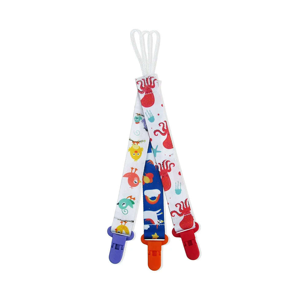 3-Pack Cartoon Pacifier Clips for Babies