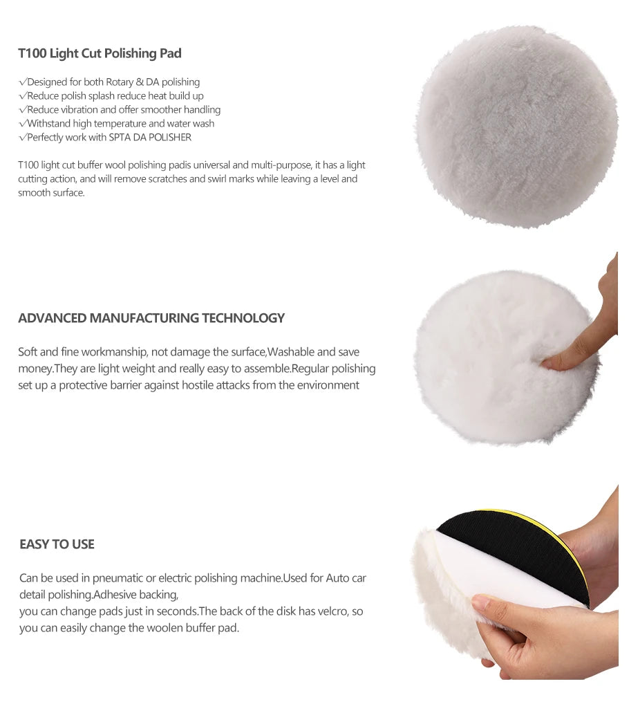 Premium Wool Polishing Pads for Car Buffers
