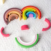 Wooden Rainbow Stacking Blocks - Montessori Educational Toy for Kids