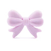 A light purple silicone bow or crown bead used for jewelry making and DIY crafts.