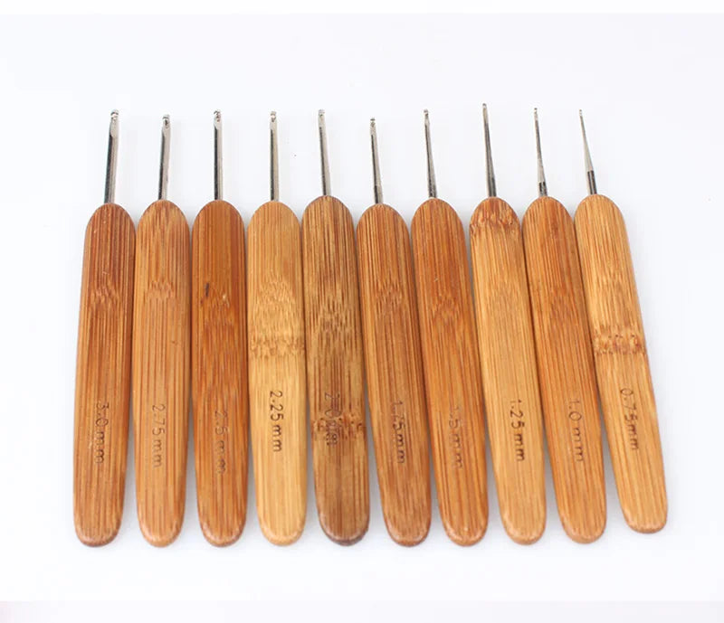 Bamboo Handle Crochet Hooks Set (0.5mm–6.0mm)