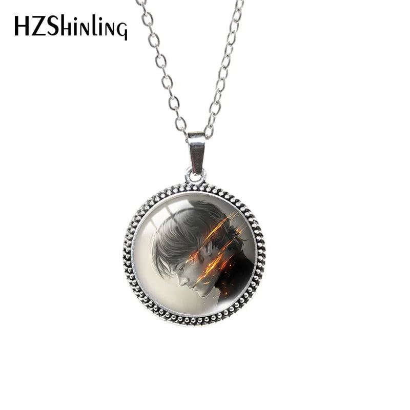 Destiel-Inspired Glass Cabochon Pendant Necklace