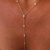 Enamel Evil Eye Lariat Necklace with Cubic Zirconia