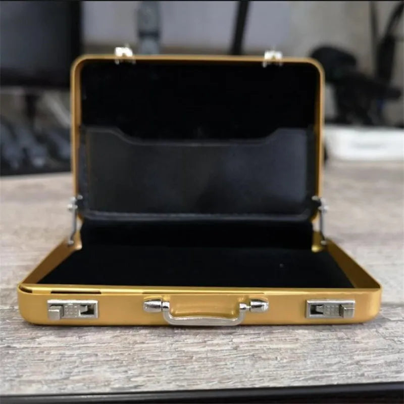 Aluminum Alloy Business Card Holder – Mini Suitcase Design