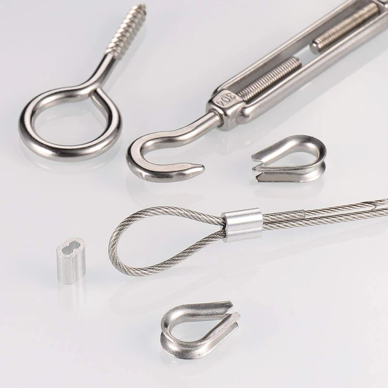 Pvc-Coated Steel Wire Rope Clothesline Kit with Hardware