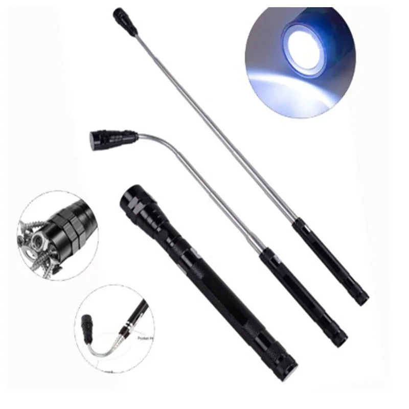 Magnetic Pickup Tool with LED Light — Telescopic & Flexible