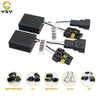 A set of Canbus LED decoder harnesses and connectors for automotive headlights and fog lights.