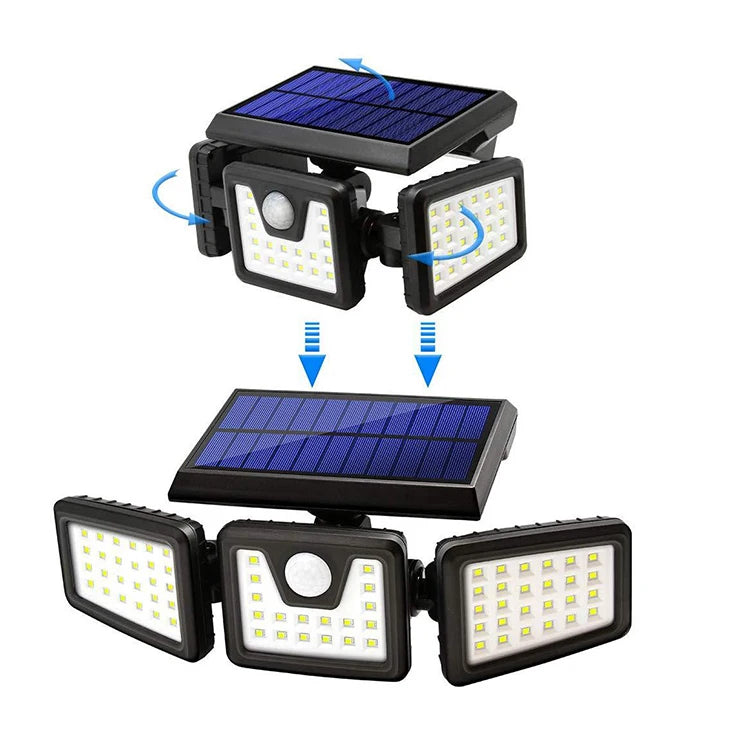 Solar-Powered LED Wall Light with Motion Sensor