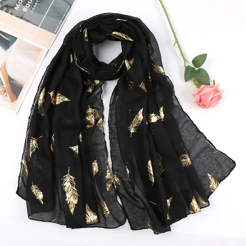 Gold Glitter Tassel Scarf