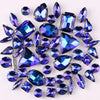 Mixed Shape Glass Rhinestones with Silver Claw Settings