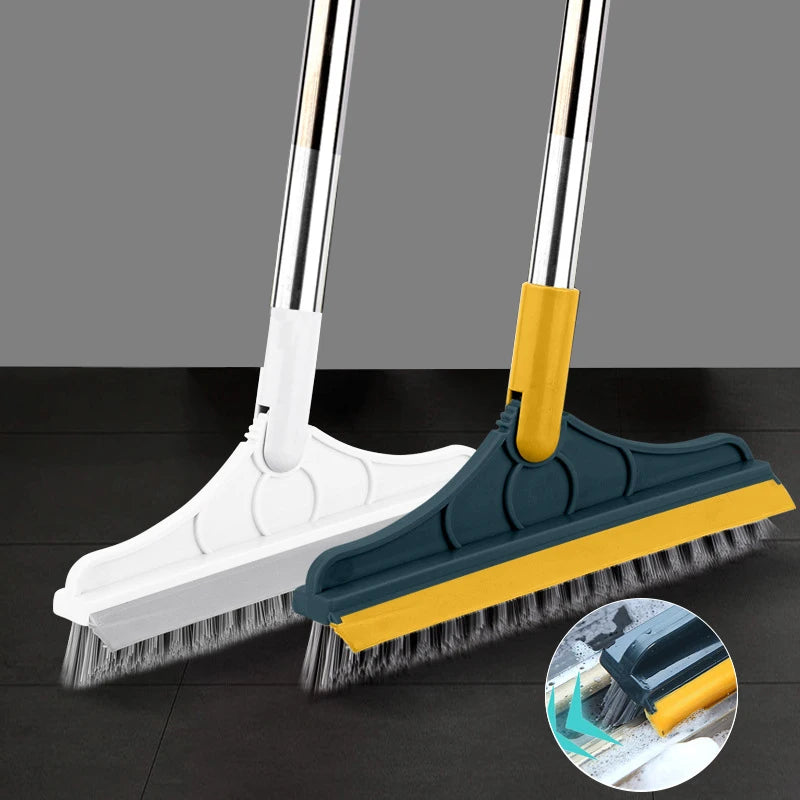 2-in-1 Rotating Floor Scrub Brush with Long Handle