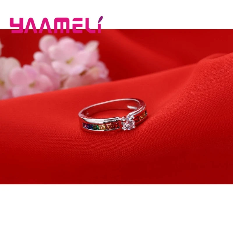Sterling Silver Cubic Zirconia Engagement Ring