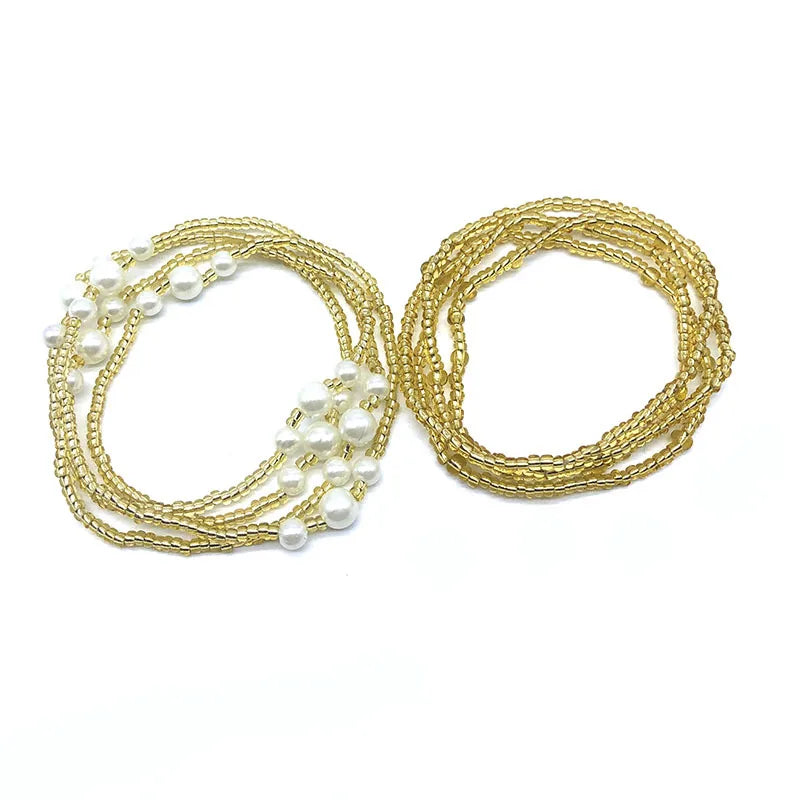 Colorful Beaded Elastic Waist Chain for Women