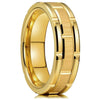 Men's Black Stainless Steel Wedding Band with Double Groove Detail