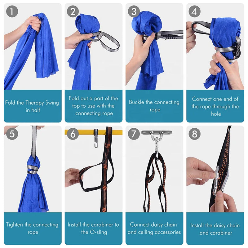 Kids Sensory Swing Hammock with Safety Carabiner