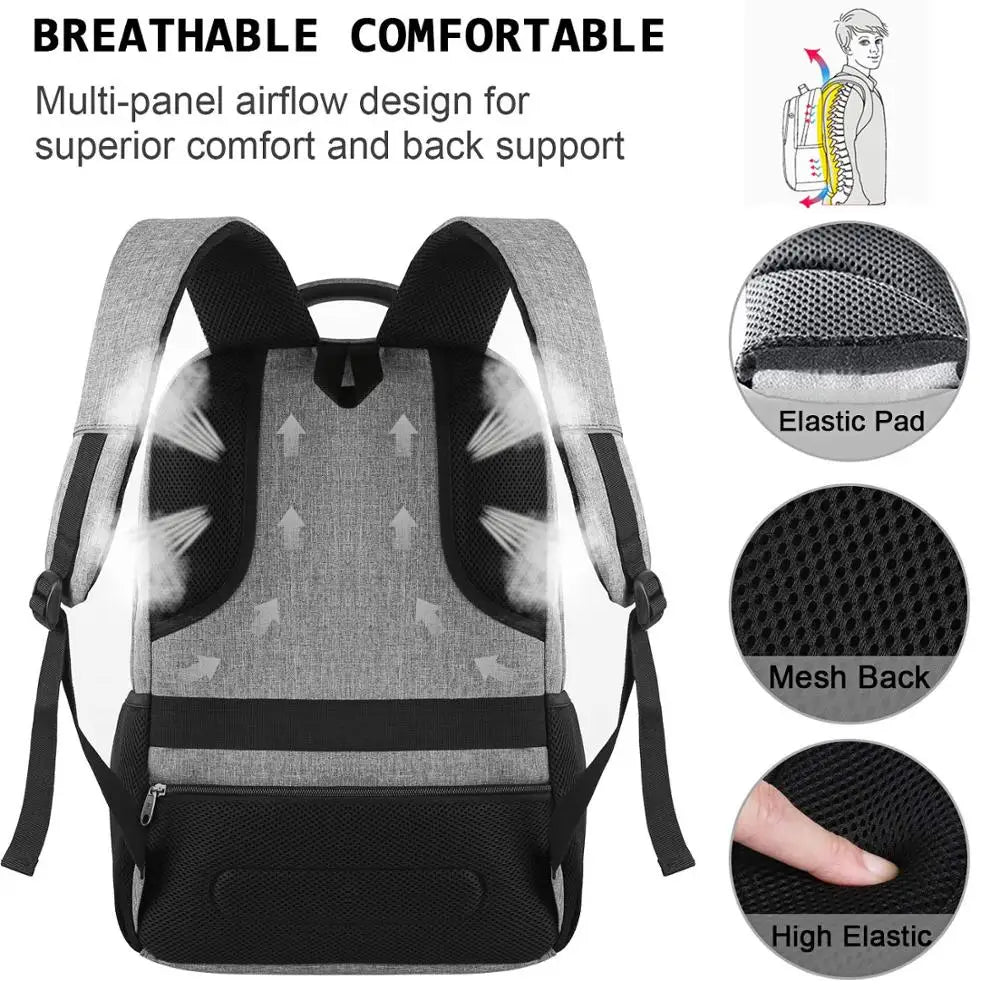 Grau-schwarzer Mehrfachpanel-Rucksack mit elastischen Polstern und Netzrücken