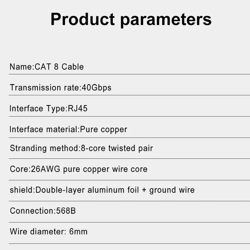 High-Speed Cat8 Ethernet Cable for Gaming and Streaming