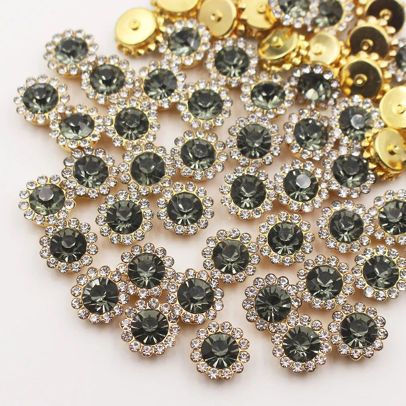 Gold Claw Sunflower Rhinestones for Sew-On Crafts