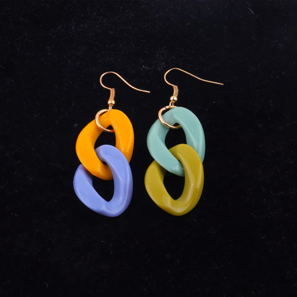 Colorful Acrylic Chain Necklace Set for Women