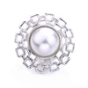 Silver metal snap buttons for jewelry making with a round pearl center