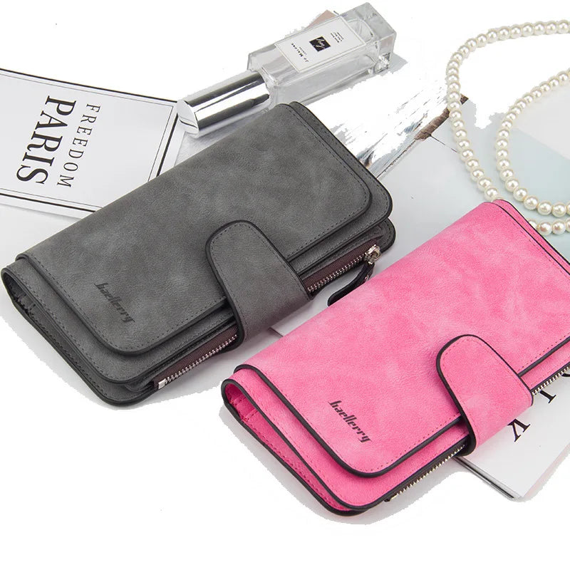 Classic Long PU Leather Wallet with Multiple Pockets