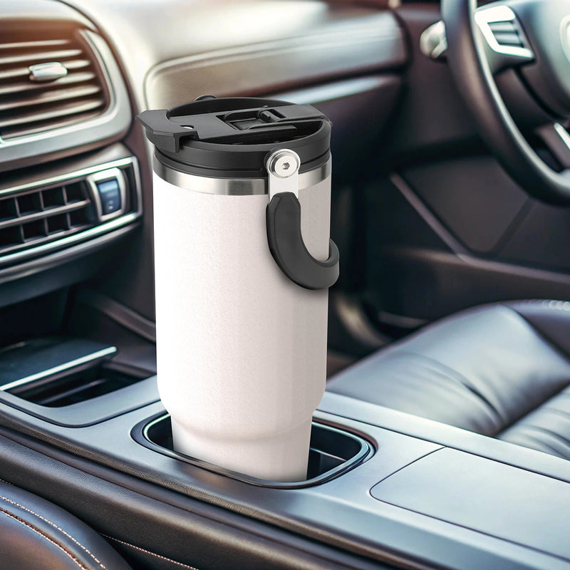 40oz Stainless Steel Tumbler with Handle and Straw