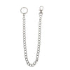 A 16-inch chrome steel punk chain belt accessory with a keyring.