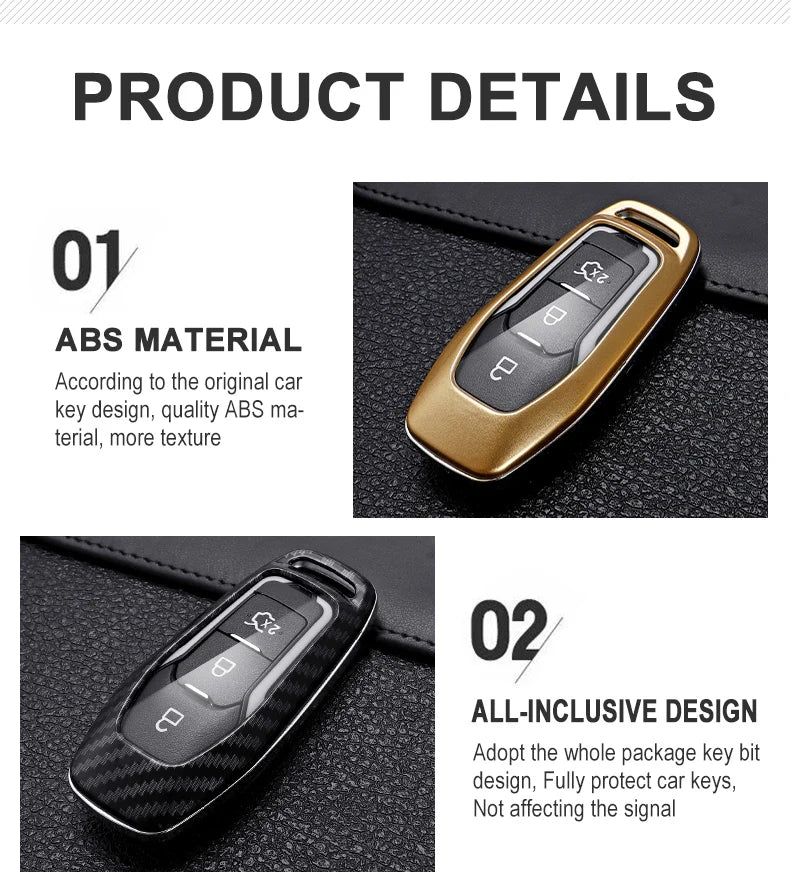 Carbon Fiber Car Key Cover for Ford Models
