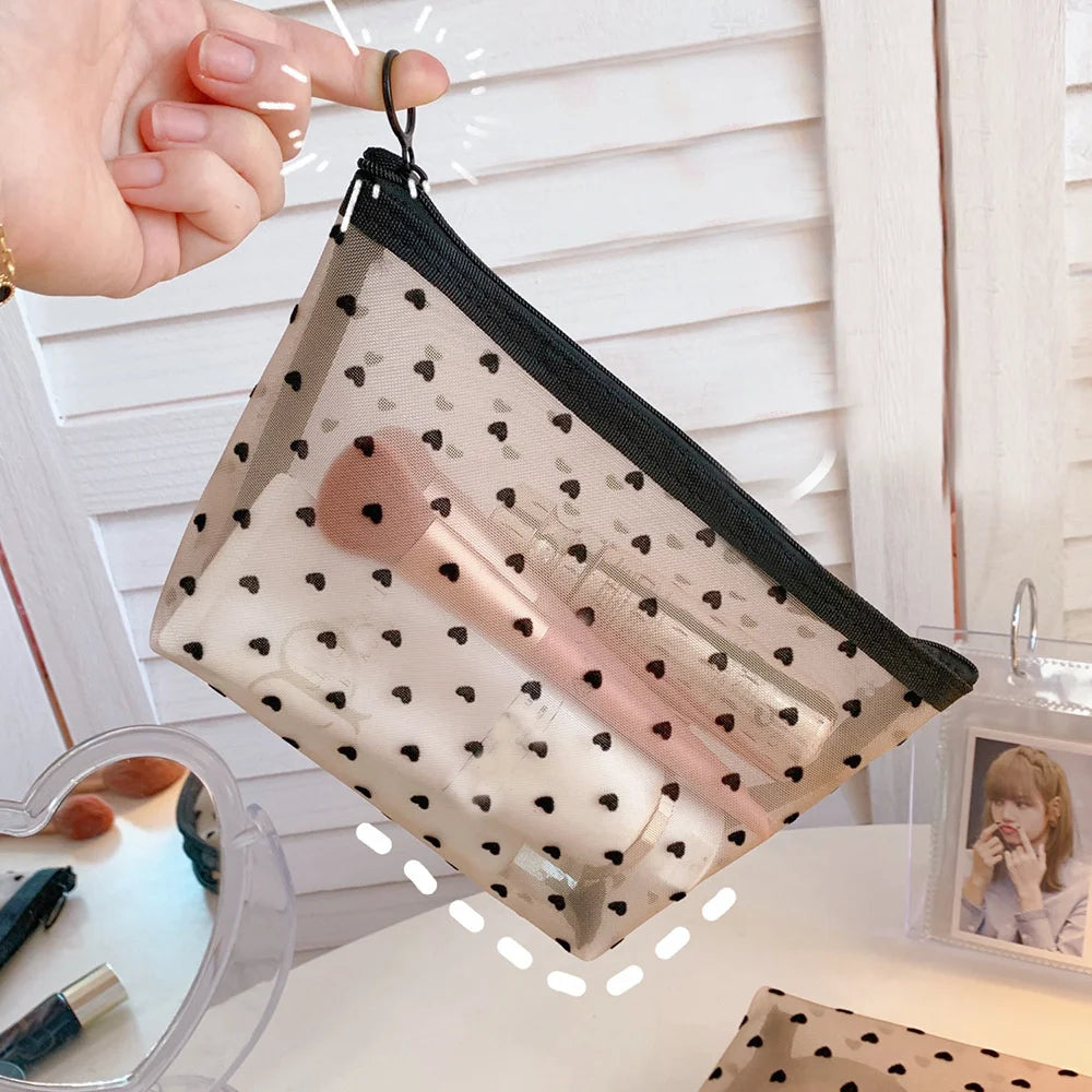 Breathable Mesh Makeup Bag Organizer - Multi-Purpose Travel Toiletry Pouch