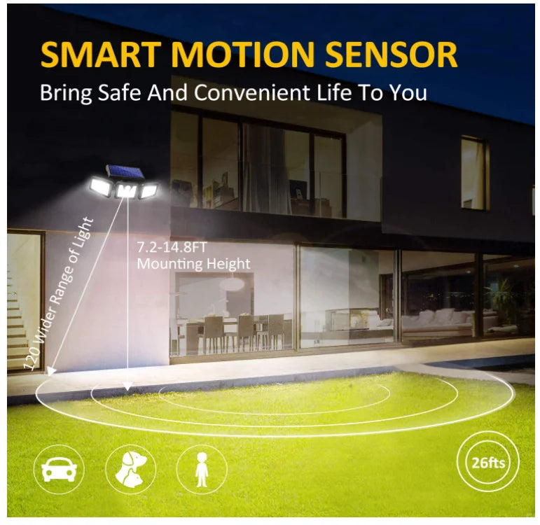 Solar-Powered LED Wall Light with Motion Sensor